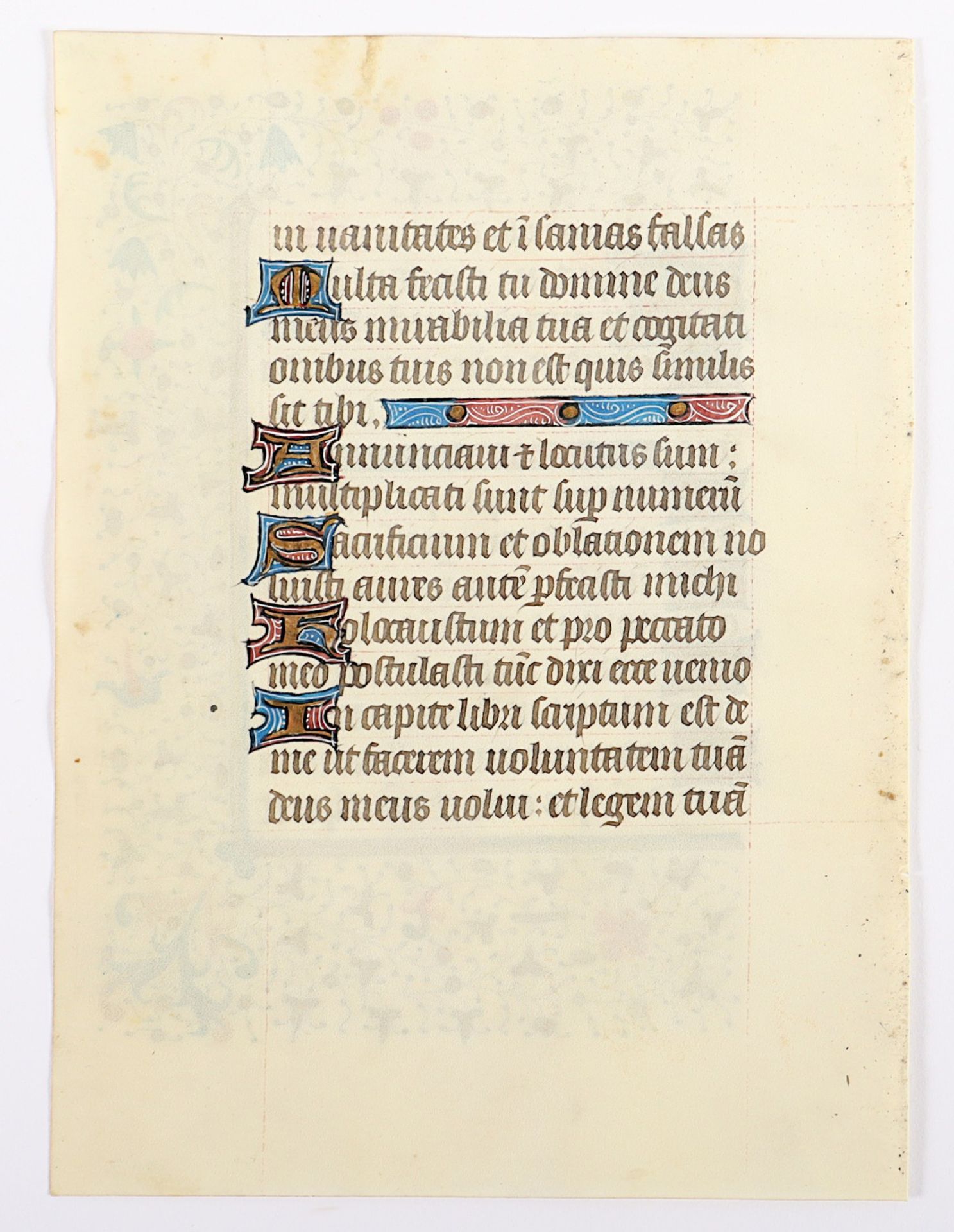 BLATT AUS EINEM FRANZöSISCHEN SKRIPTORIUM, wohl Troyes, um 1450, beidseitig, mit farbigen Initialen - Bild 2 aus 2
