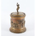 TABAKSGEFÄSS, Kupfer/Messing/Bronze, Galvanoplastik, H 22, wohl FRANKREICH, um 1880