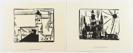 FEININGER, Lyonel, 2 Grafiken, posthumer Neudruck vom Originalholzstock, ca. 19 x 23, verso Copyrig