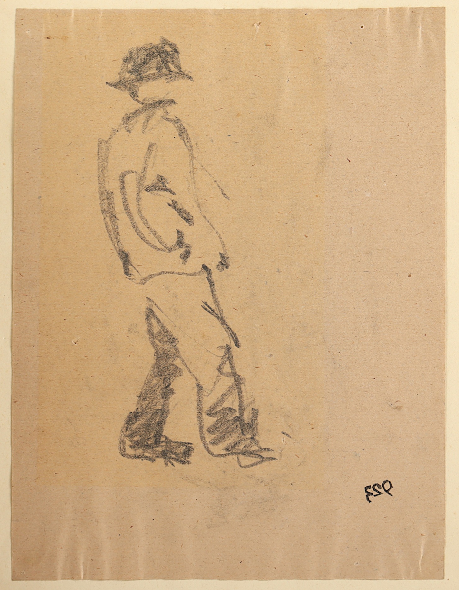 ZILLE, Heinrich, drei Zeichnungen in Bleistift und Kohle/Papier, bis 22 x 13, auf Passepartout mont - Image 2 of 4