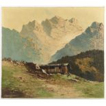 ARNOLD-GRABONÉ, Georg (1896-1982), "Alpenlandschaft", Öl/Lwd., 70 x 80, unten links signiert