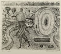 BRAUER, Arik, "o.T.", Original-Lithografie, 21 x 24,5, nummeriert 54/300, handsigniert, ungerahmt 