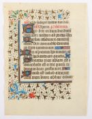 BLATT AUS EINEM FRANZöSISCHEN SKRIPTORIUM, wohl Troyes, um 1450, beidseitig, mit farbigen Initialen