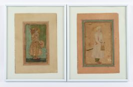 ZWEI BLATT MIT PORTRAITS, Farben und Gold auf Papier, im Mogul-Stil Portrait von Saadullah Khan bzw