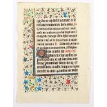 BLATT AUS EINEM FRANZöSISCHEN STUNDENBUCH, wohl Troyes, um 1450, Text auf Pergament, beidseitig, 15