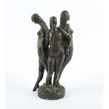 SANDER, Ernemann (1925-2020), "Die drei Grazien", Bronze, H 22, seitlich monogrammiert