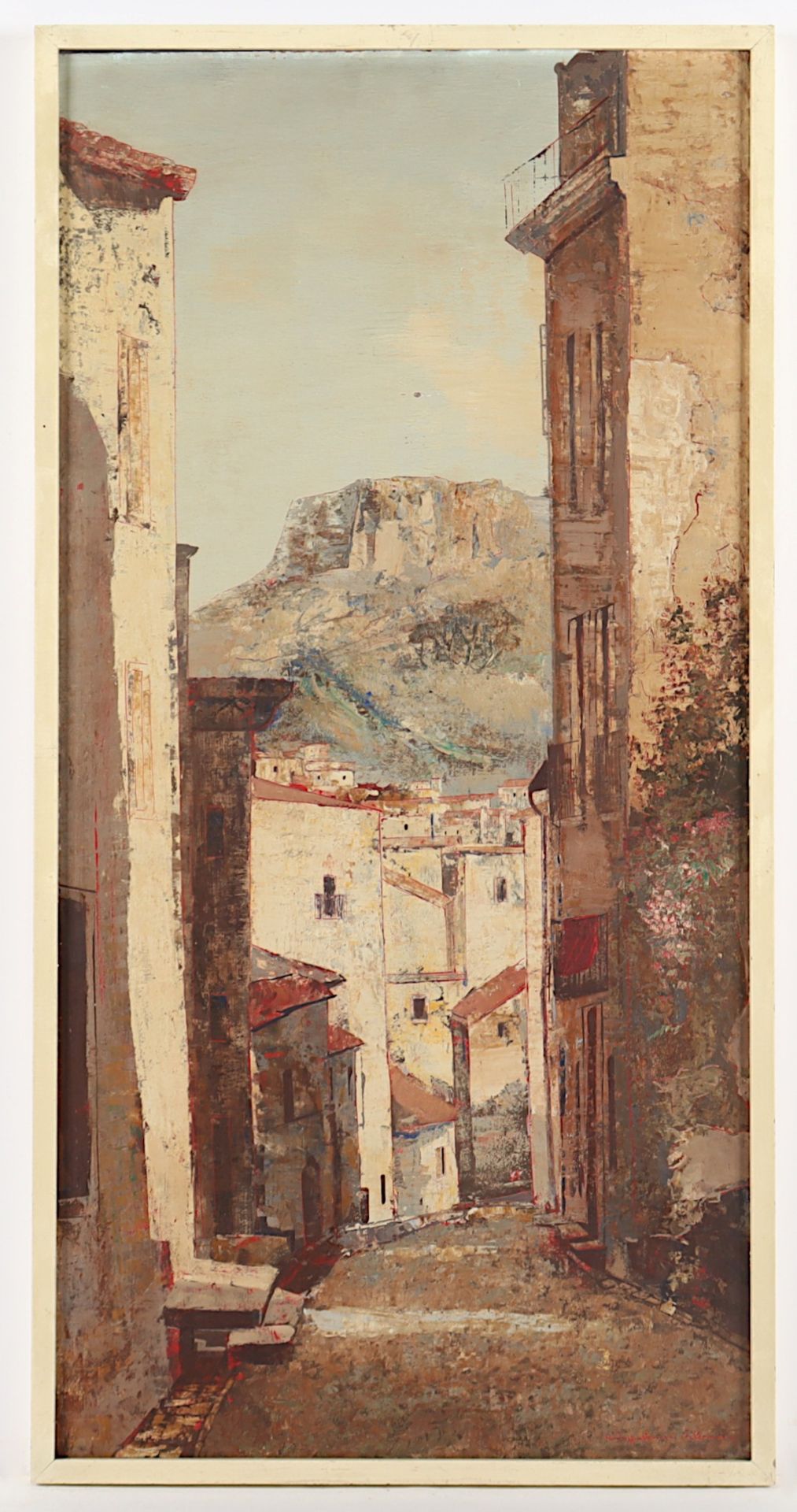 ACKERMANN, Rudolf Werner (1908-1982), "Spanische Gasse", Öl/Hartfaser, 80 x 40, unten rechts signie