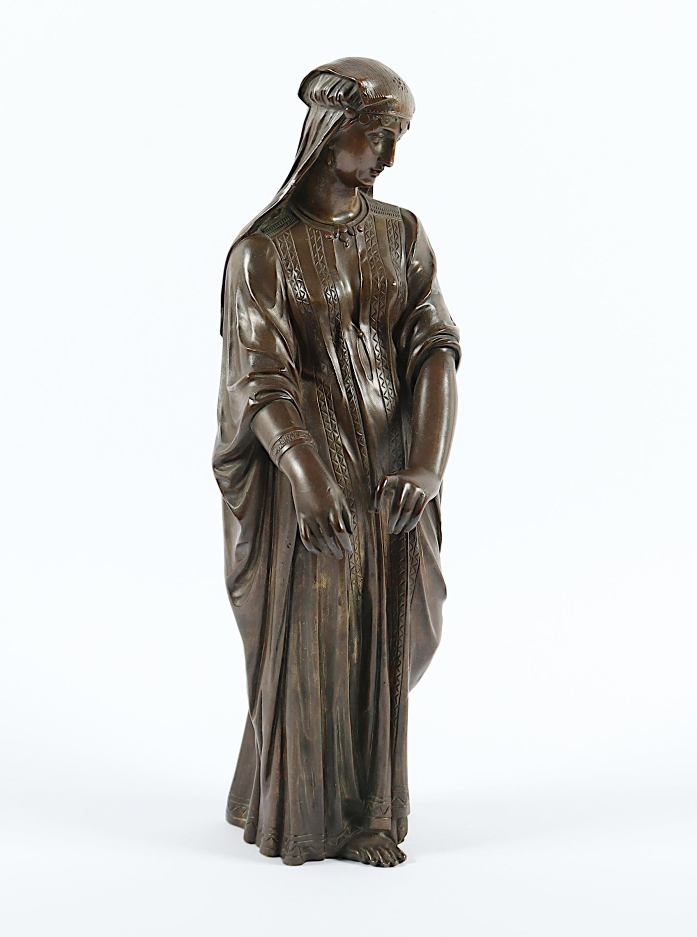 CARRIER-BELLEUSE, Albert-Erneste, wohl, "Stehende Frau", Bronze, H 32  - Bild 2 aus 3