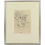 VAN DER ZWEEP, Douwe Jan (1890-1975), "Arbeiterportrait", Bleistift/Papier, 28 x 20 (Passepartoutau