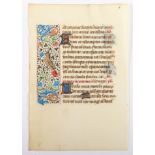 BLATT EINER MITTELALTERLICHEN HANDSCHRIFT, um 1430, Frankreich, beidseitig lateinischer Text auf Pe