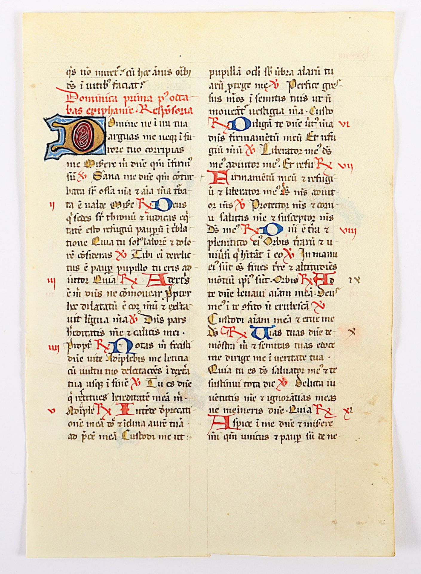 BLATT EINES MITTELALTERLICHEN MANUSKRIPTS, Spanien, um 1425, beidseitig lateinischer Text in zwei S - Bild 2 aus 2