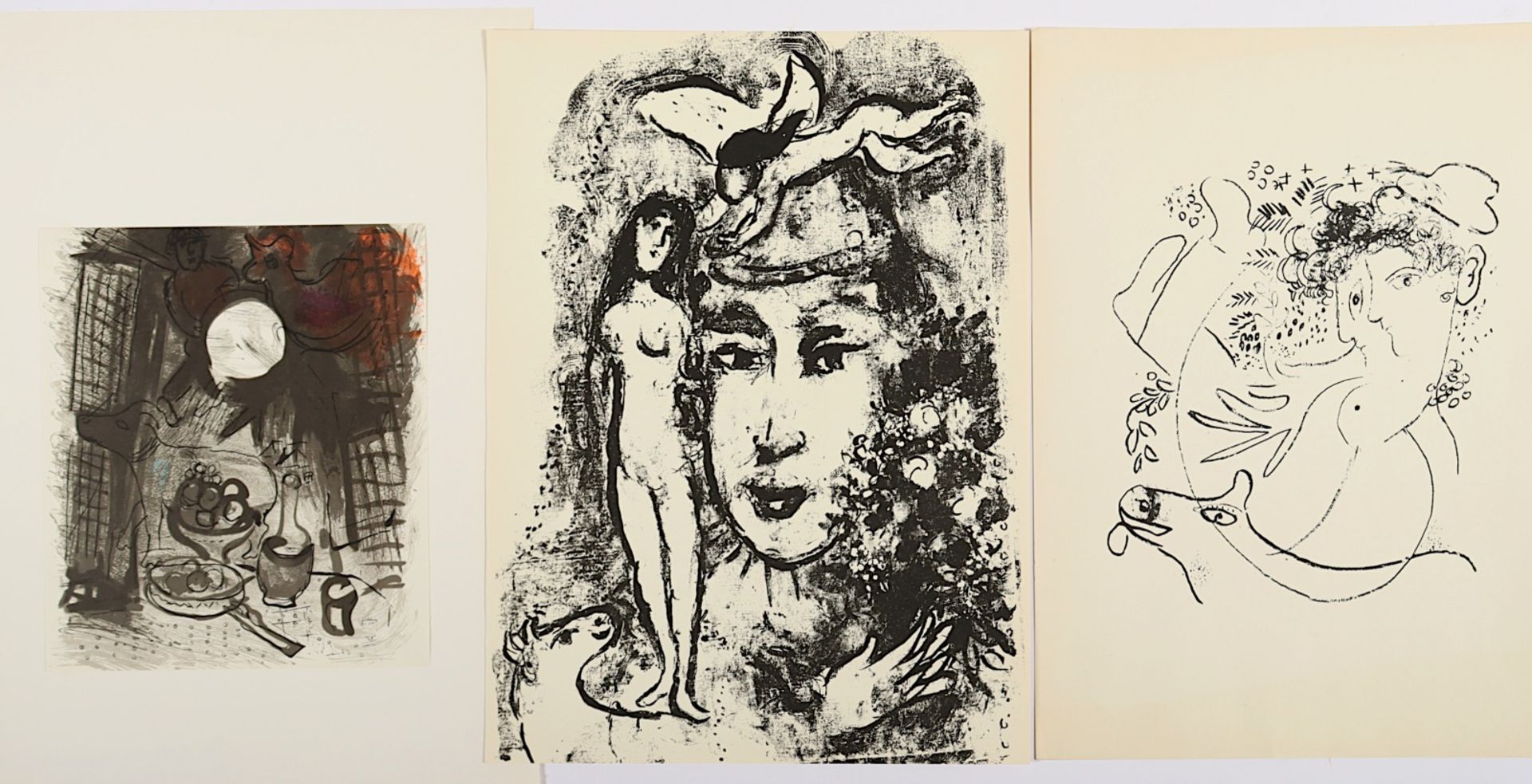 CHAGALL, Marc, Konvolut von 13 Arbeiten, Original-Lithografien, teils aus Derriere le miroir, L'Ate - Bild 2 aus 3