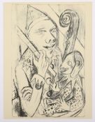 BECKMANN, Max, "Pierrot und Maske", Original-Lithografie, 31,5 x 20, verso typografisch bezeichnet,