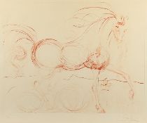 DALI, Salvador, "L'Etalon blanc (Hommage au cheval)", Original-Kaltnadelradierung, 49 x 64, nummeri