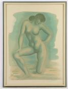 BREKER, Arno, "Frauenakt", Original-Farblithografie, 63 x 49, nummeriert 34/50, handsigniert, Trock