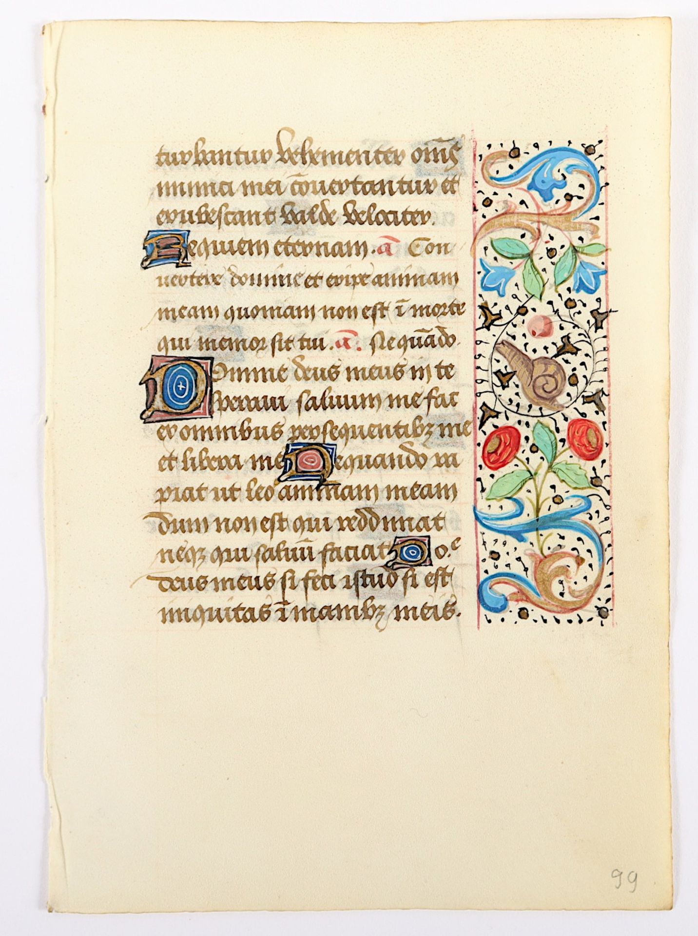 BLATT EINER MITTELALTERLICHEN HANDSCHRIFT, um 1475, Frankreich, beidseitig lateinischer Text auf Pe