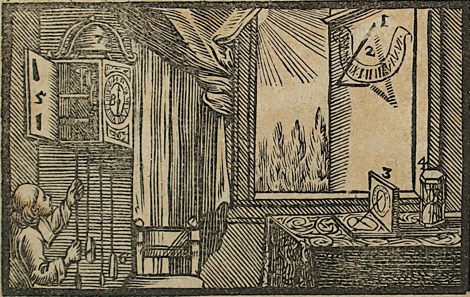 SIEBEN KUPFERSTICHE "UHRMACHERHANDWERK", Holzschnitte, Kupferstiche, bis 13 x 8, teils bei Chr. Wei - Image 3 of 8