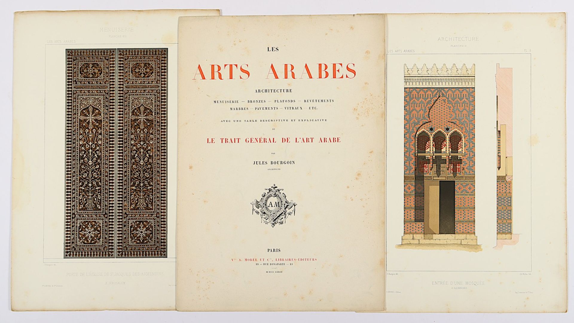 SAMMELMAPPE, "Les Arts arabes Architecture - Menuiserie - Bronzes - Plafonds - Revêtements - Marbre