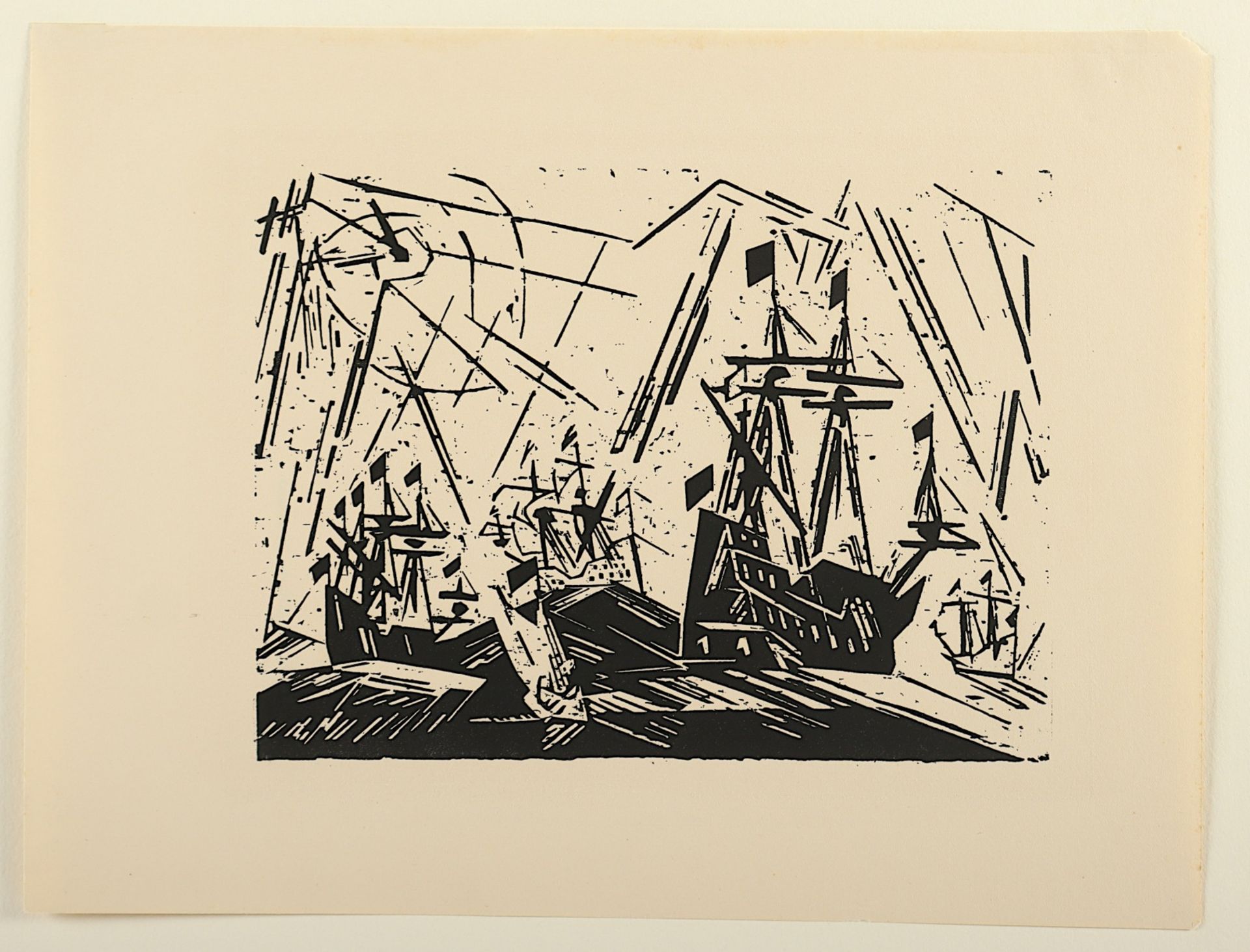 FEININGER, Lyonel, "Hansaflotte", Holzschnitt, 17 x 22, erschienen in: Kurt Pfister, "Deutsche Grap - Bild 2 aus 2