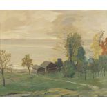 BAURIEDL, Otto (1881-1961), "Seenlandschaft", Öl/Lwd., 80 x 100, unten rechts signiert, verso Origi