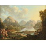 GIACHOSA, Fernando (Maler M. 19.Jh.), "Gebirgslandschaft", Öl/Lwd., 48 x 63,5, unten rechts signier