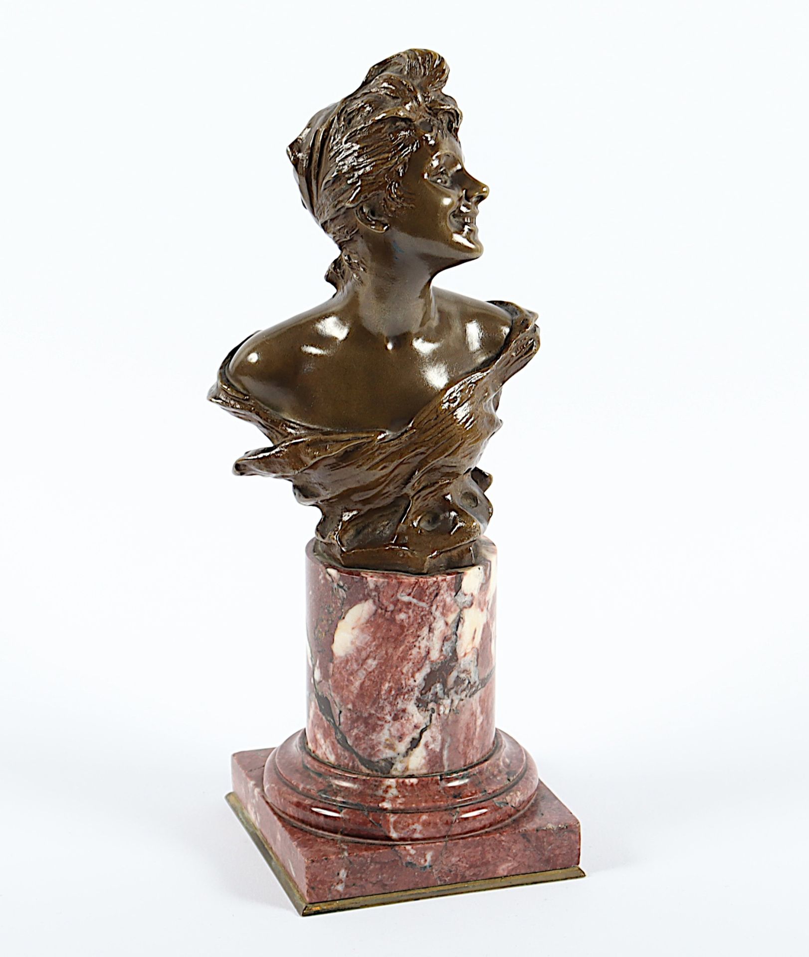 VAN DER STRAETEN, Georges (1856-1928), Bronze, Marmorsockel, Giesermarke, H 27, signiert, FRANKREIC - Bild 2 aus 5