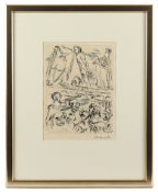 KOKOSCHKA, Oskar, "Aristophanes", Original-Radierung, 25,5 x 20,5, handsigniert, Blatt der Folge, 1