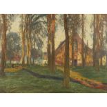 JERNBERG, Olof August Andreas (1855-1935), "Ansicht des Beginenhofs in Brügge", Öl/Lwd., 60 x 80