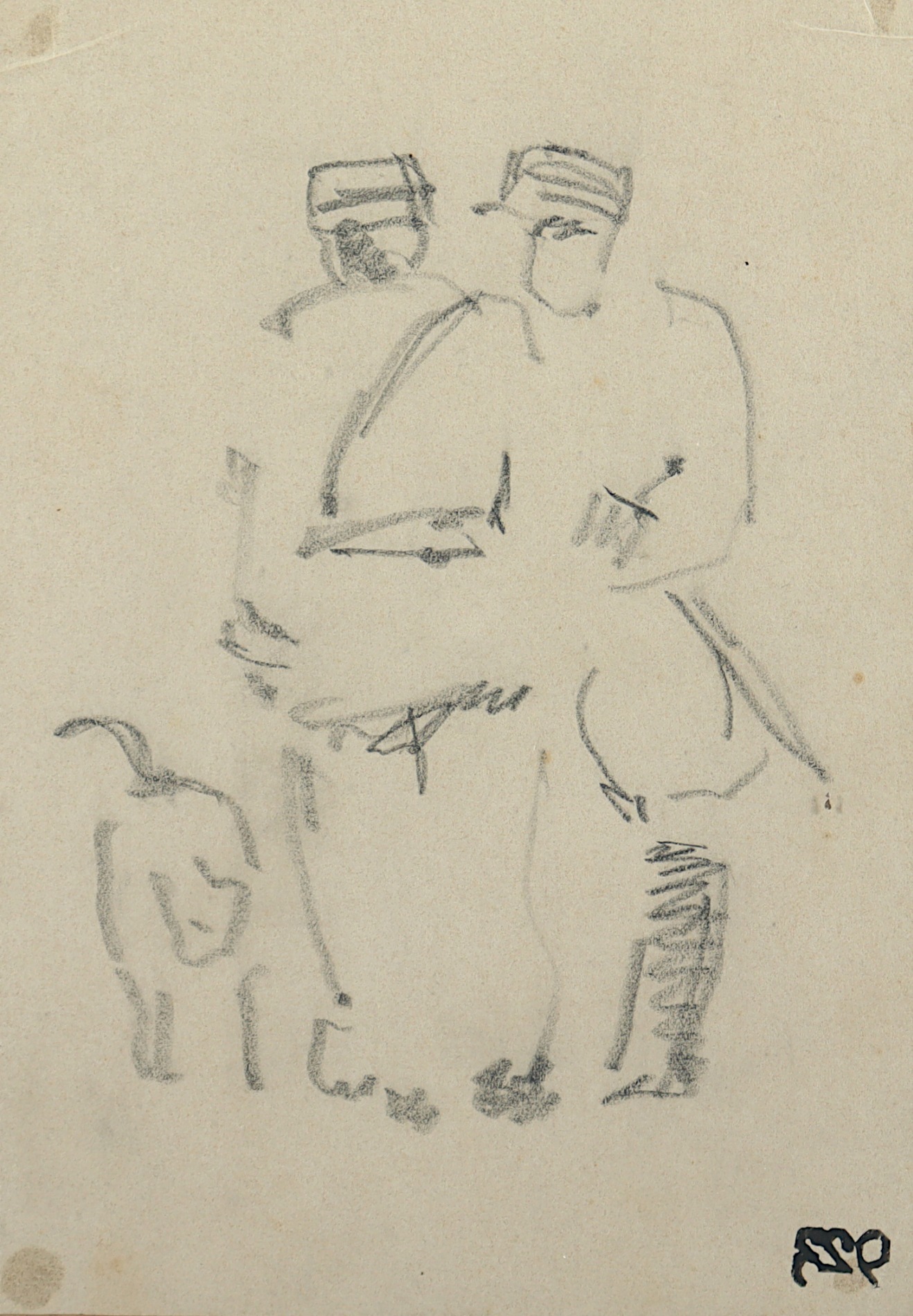 ZILLE, Heinrich, drei Zeichnungen in Bleistift und Kohle/Papier, bis 22 x 13, auf Passepartout mont - Image 3 of 4