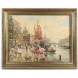 RICHTER-REICH, F. Max (1896-1950), "Blumenmarkt in Amsterdam", Öl/Lwd., 60 x 80, unten rechts signi