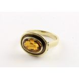 CITRIN-RING, 585/ooo Gelbgold, RG 55, 5,3g