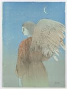 BRUNI, Bruno, "L'angelo della notte", Original-Farblithografie, 80 x 60, e.a., handsigniert, 1984, 