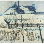 BÄRENFÄNGER, Karl (1888-1947), "Winterliche Industrielandschaft", Öl/Lwd., 93 x 96, unten links sig