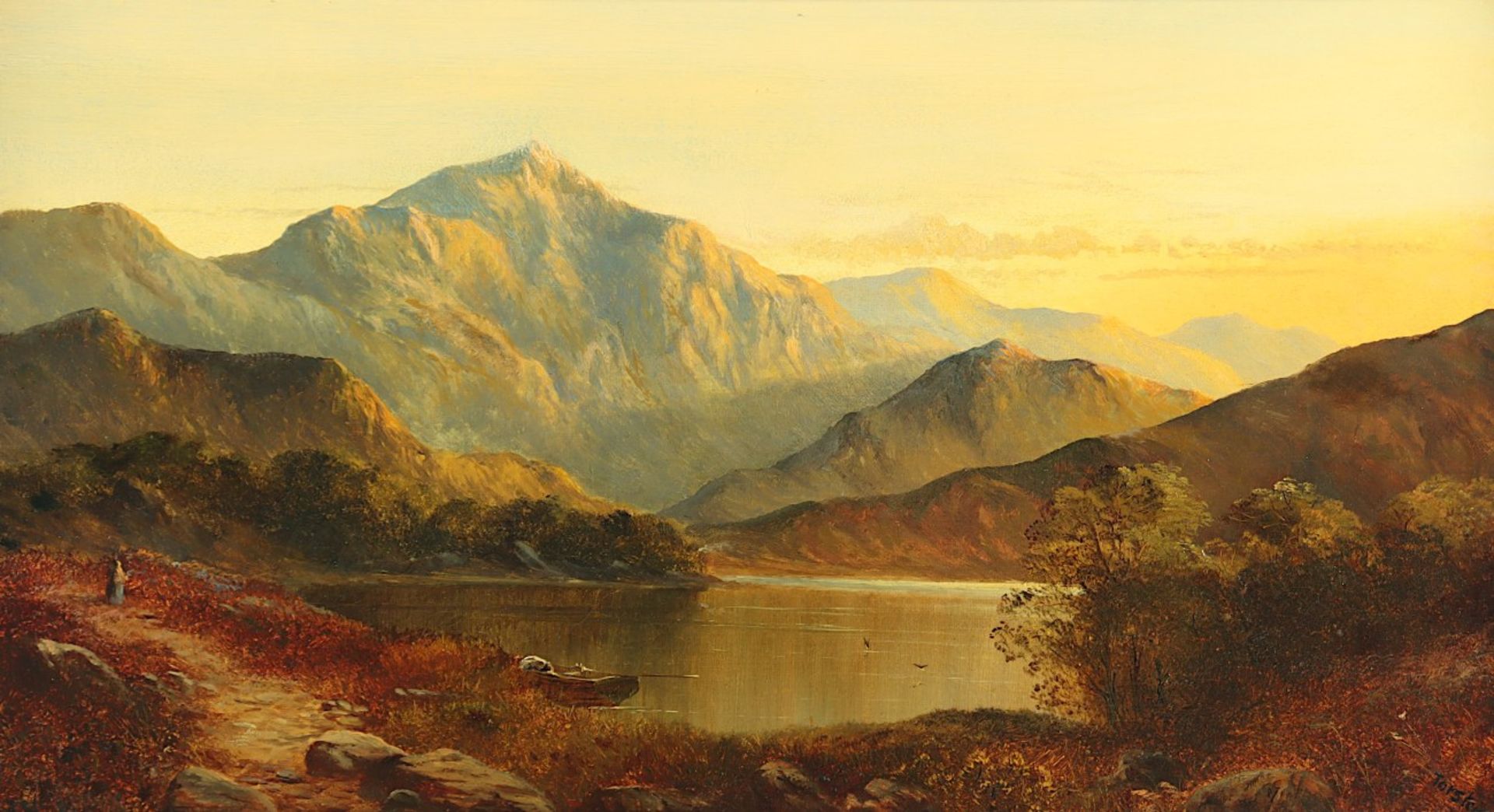 TORSTEN (England E.19.Jh.), "In den Schottischen Highlands", Öl/Lwd., 30 x 55, auf Holz aufgezogen, - Image 2 of 4