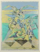 VILLON, Jacques, "L'aigle", Original-Farblithografie/Japan, 40 x 30, nummeriert 23/150, handsignier