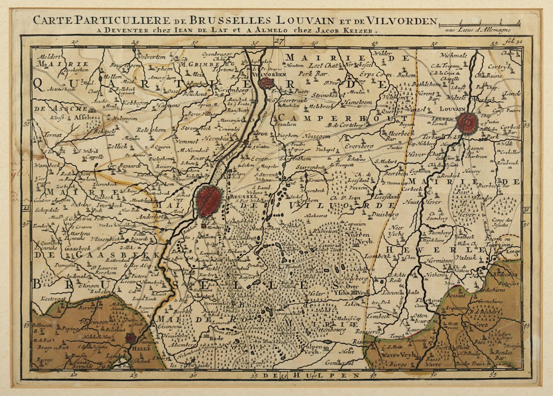 BRÜSSEL, Kupferstich, koloriert, 21 x 31, 17./18.Jh., R.  - Bild 2 aus 2