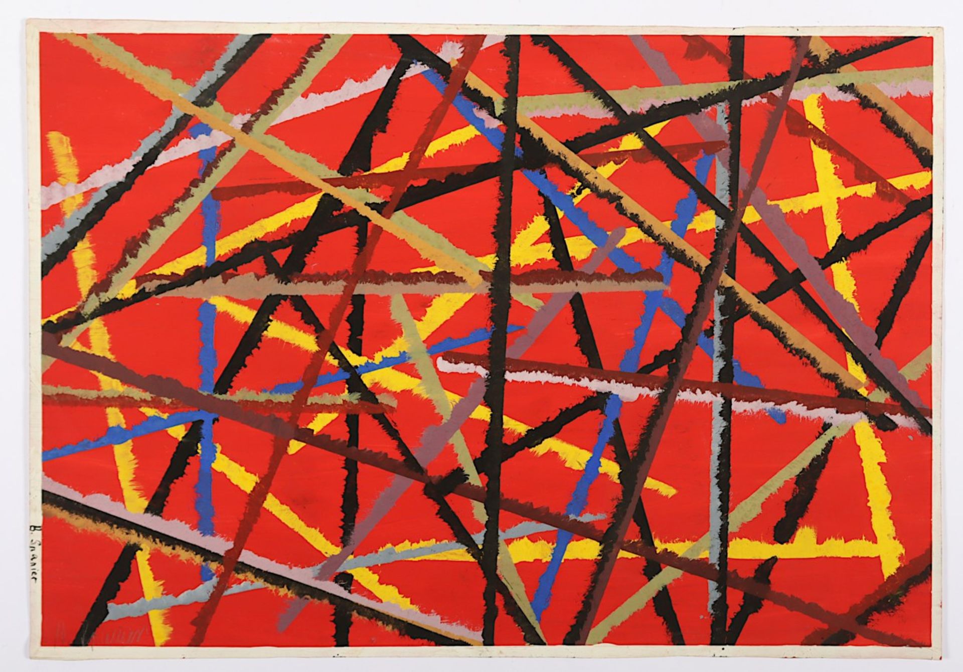 SPANIER, B., "Abstrakte Komposition", Gouache/Papier, 41 x 60, unten links signiert, ungerahmt