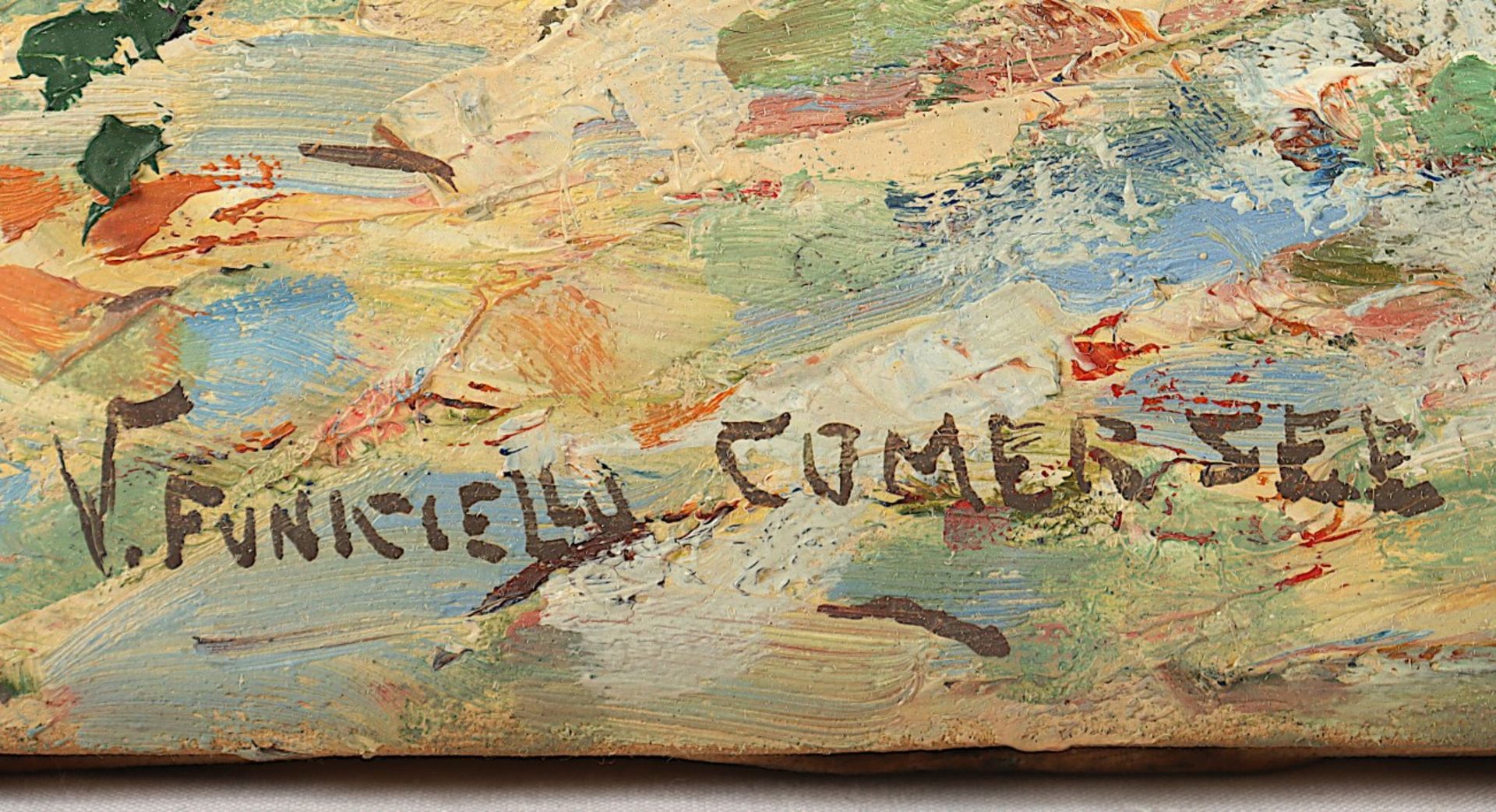 FUNICIELLO, Vincenzo (1905-ca.1955), "Partie am Comer See", Öl/Lwd., 70 x 100, unten links signiert - Bild 2 aus 3