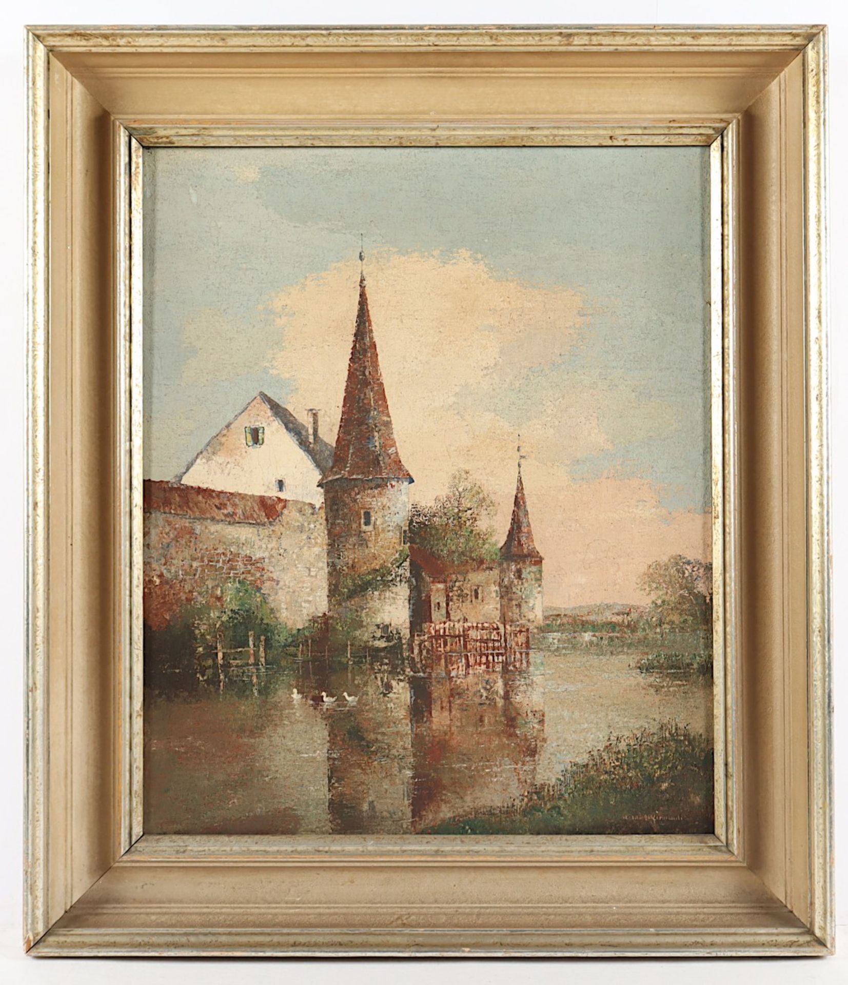 ACKERMANN, Rudolf Werner (1908-1982), "An der Stadtmauer", Öl/Lwd., 60,5 x 50,5, unten rechts signi - Bild 2 aus 4