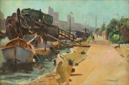 CARRAND, Louis-Hilaire (1821-1899), "Am Flussufer", Öl/Lwd., 27 x 42, auf Karton aufgezogen, unten 