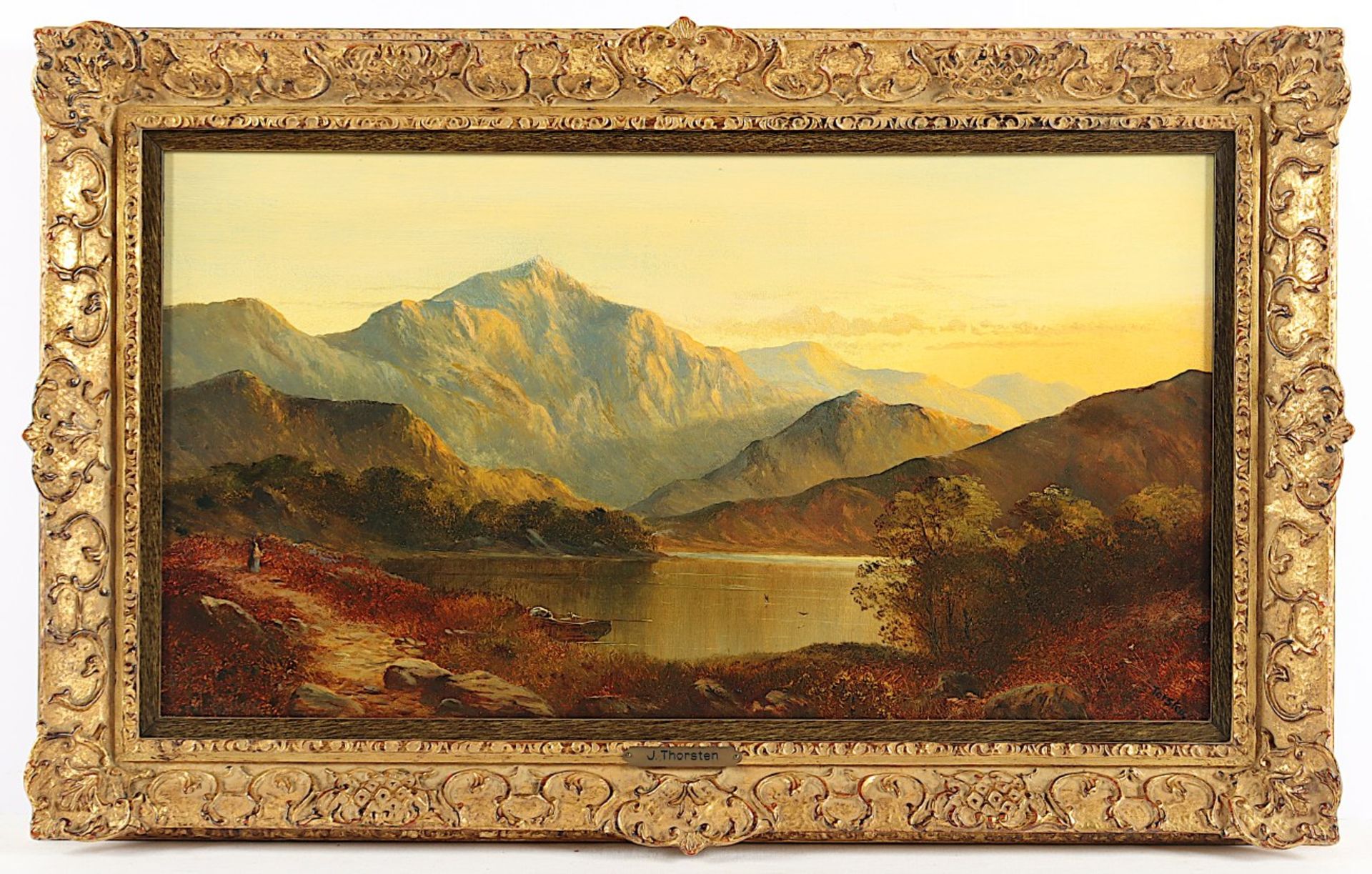 TORSTEN (England E.19.Jh.), "In den Schottischen Highlands", Öl/Lwd., 30 x 55, auf Holz aufgezogen,