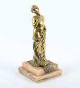 DE NUSSY, Eric William (1887-1945), "Badende", Bronze, vergoldet, H 22, verso signiert, Gießerstemp