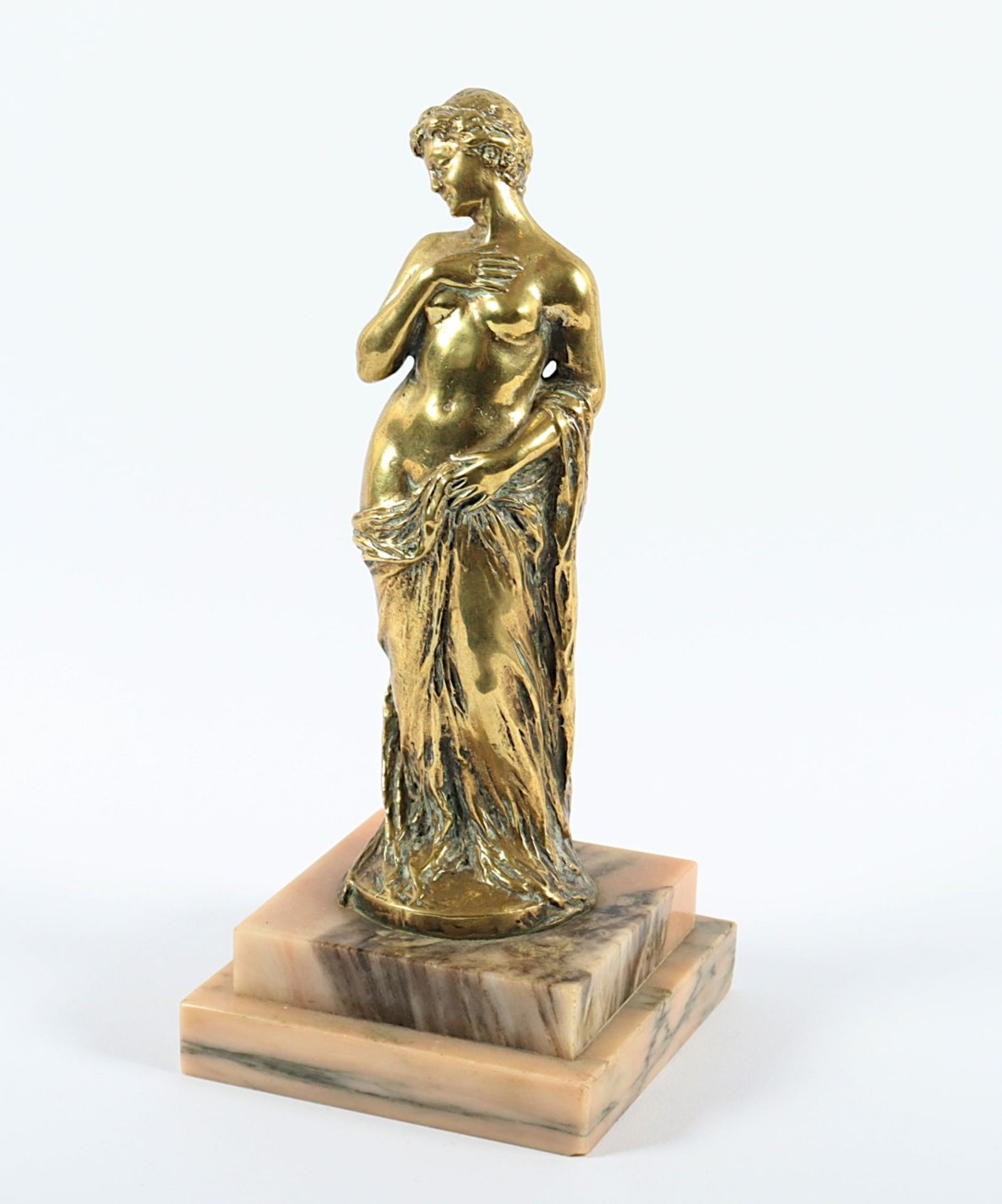 DE NUSSY, Eric William (1887-1945), "Badende", Bronze, vergoldet, H 22, verso signiert, Gießerstemp - Image 2 of 5