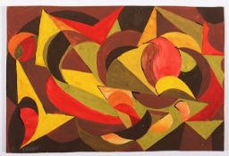 SPANIER, (?) B., "O.T.", Gouache/Papier, 27 x 40, unten links signiert, ungerahmt 