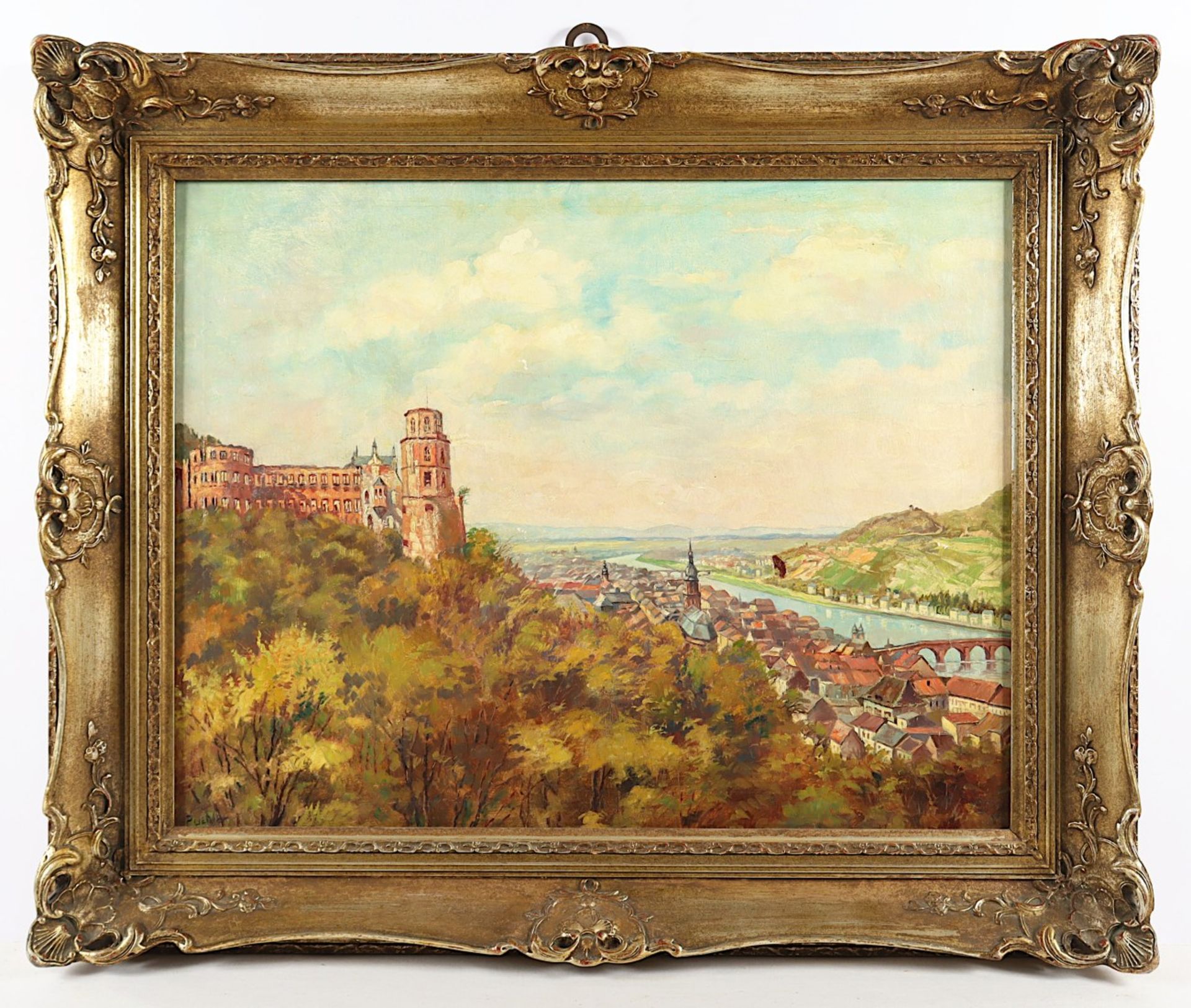 PÜTTER, Gisela (1881-1959), "Blick auf Heidelberg", Öl/Lwd., 55 x 71, besch./rest., unten links sig