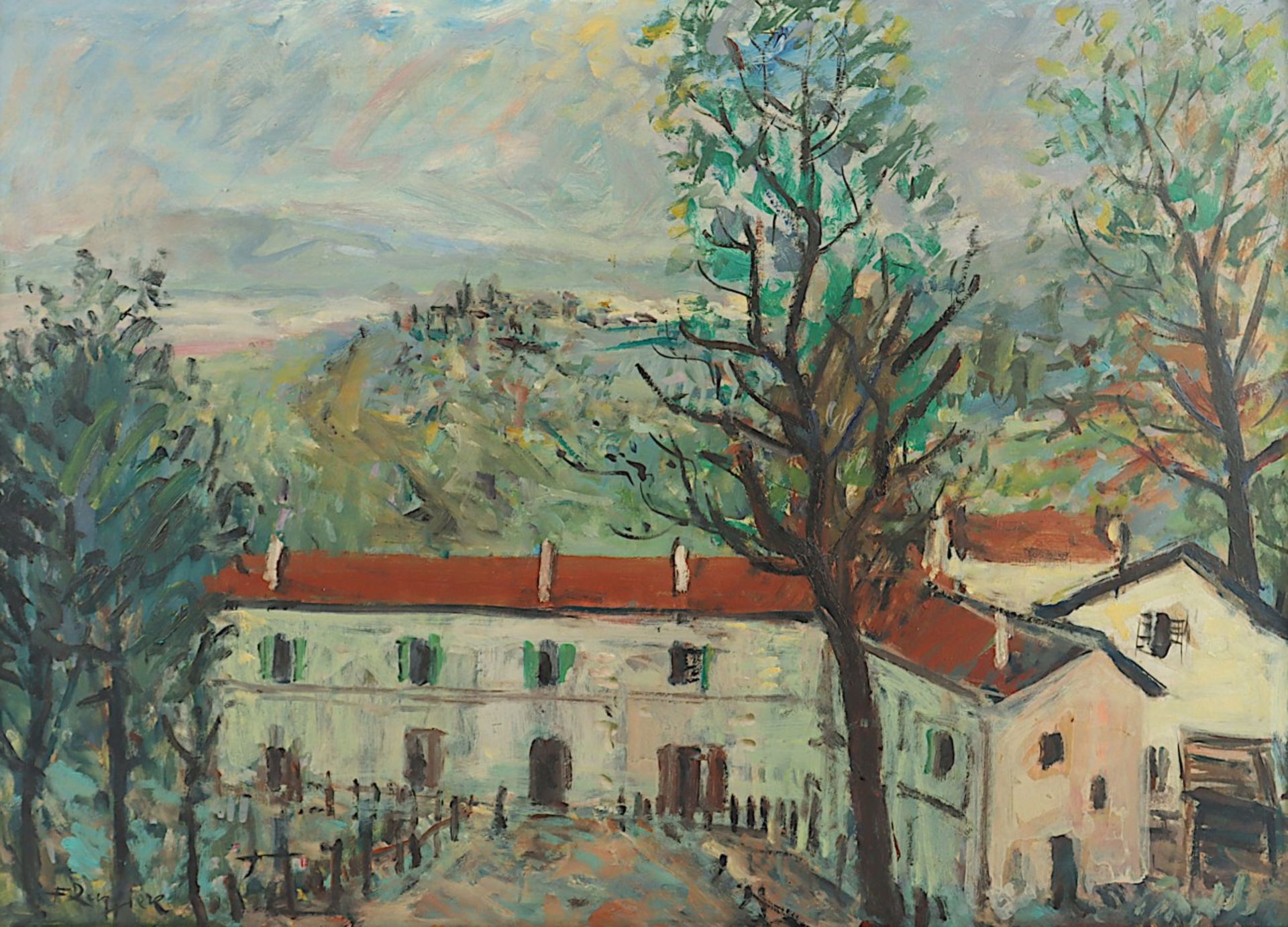 RUGGIERO, Franco (1912-1996), "Ansicht auf Cascina", Öl/Malkarton, 50 x 70, unten links signiert, R - Bild 2 aus 5