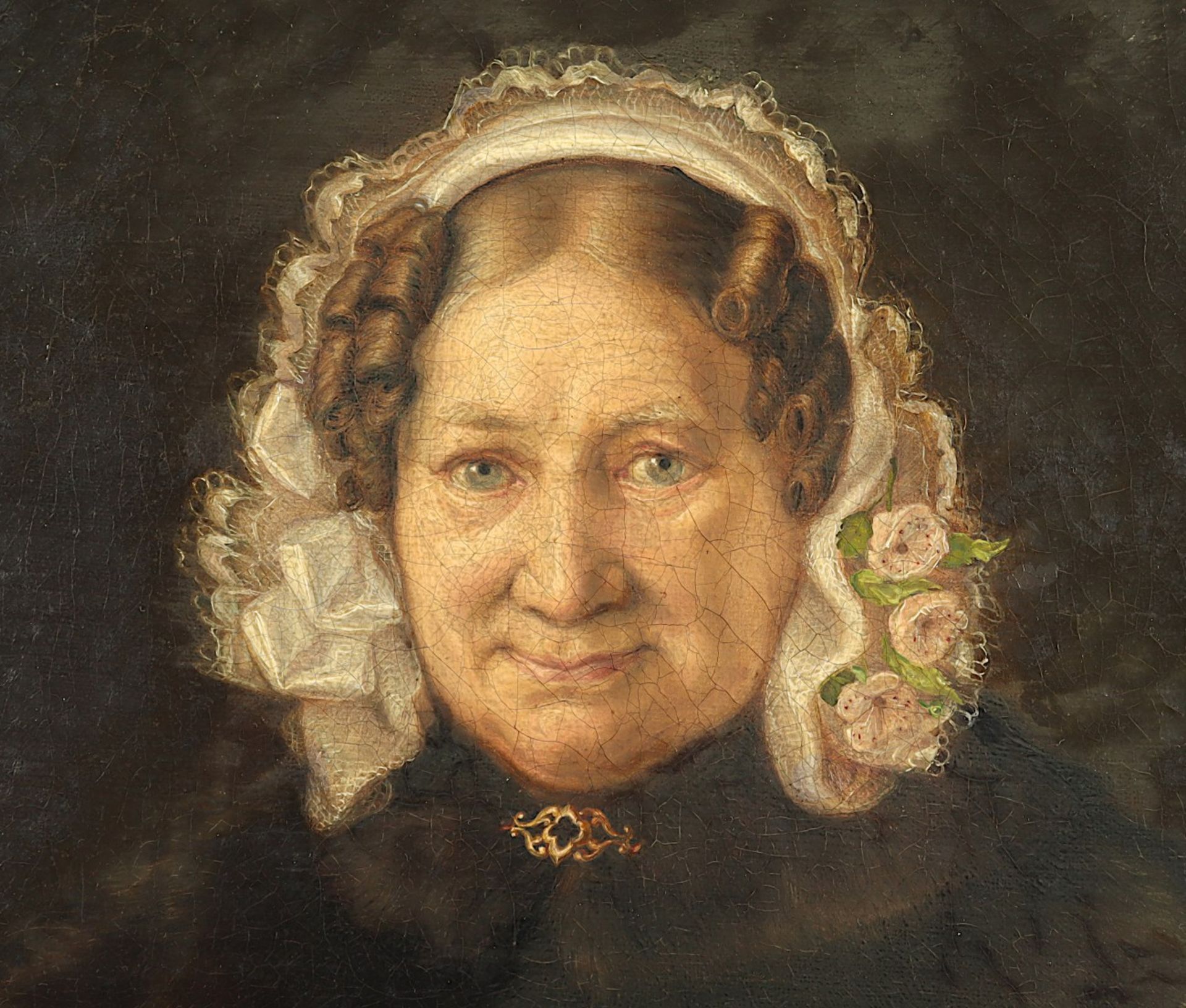 KOHL, Friedrich Wilhelm (1811-1864), "Portrait einer Frau mit Haube", Öl/Lwd., 62 x 52, besch., unt - Image 2 of 4