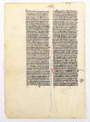 BLATT EINER MITTELALTERLICHEN BIBEL-HANDSCHRIFT, um 1250-1270, Frankreich (vielleicht Grusch, Paris