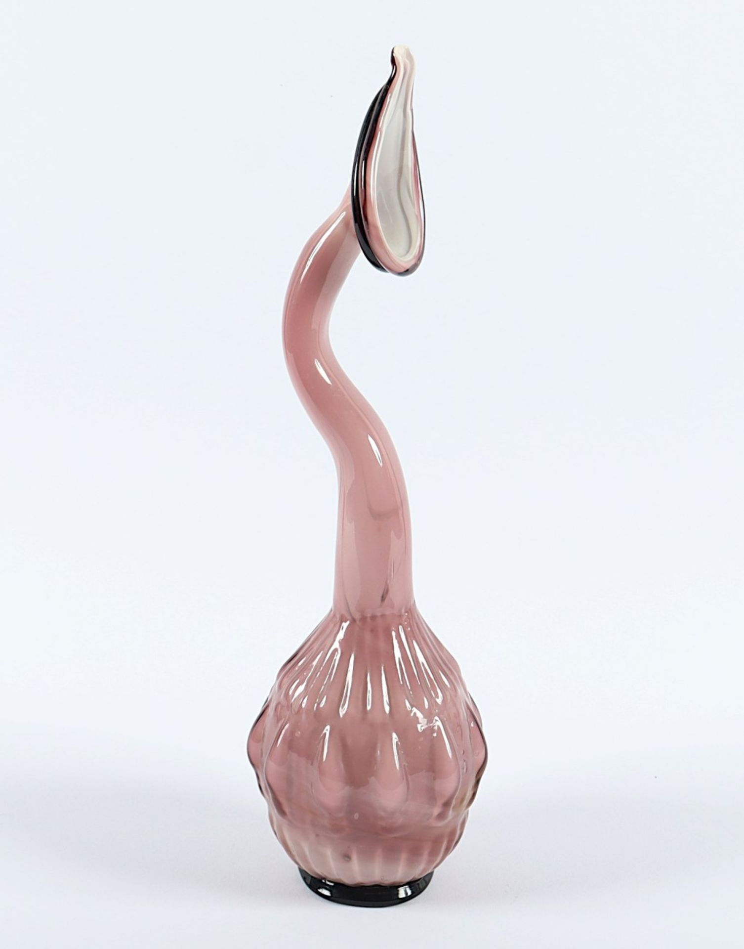 GROSSES LACRIMARIUM, für Rosenwasser, farbloses Glas, weiss-opak hinterfangen, aufgeschmolzener Fuß - Image 2 of 2