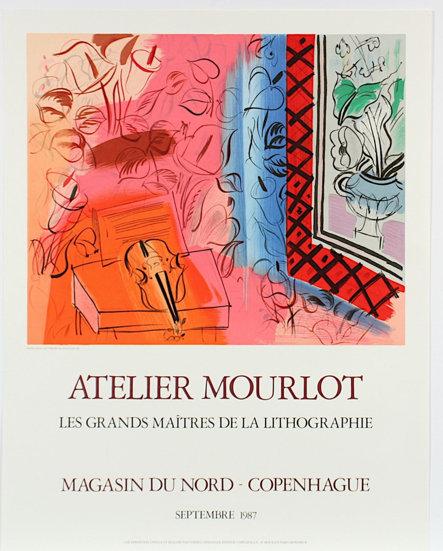 DUFY, Raoul, Plakat Atelier Mourlot, Farblithografie, 70 x 54, 1987, ungerahmt